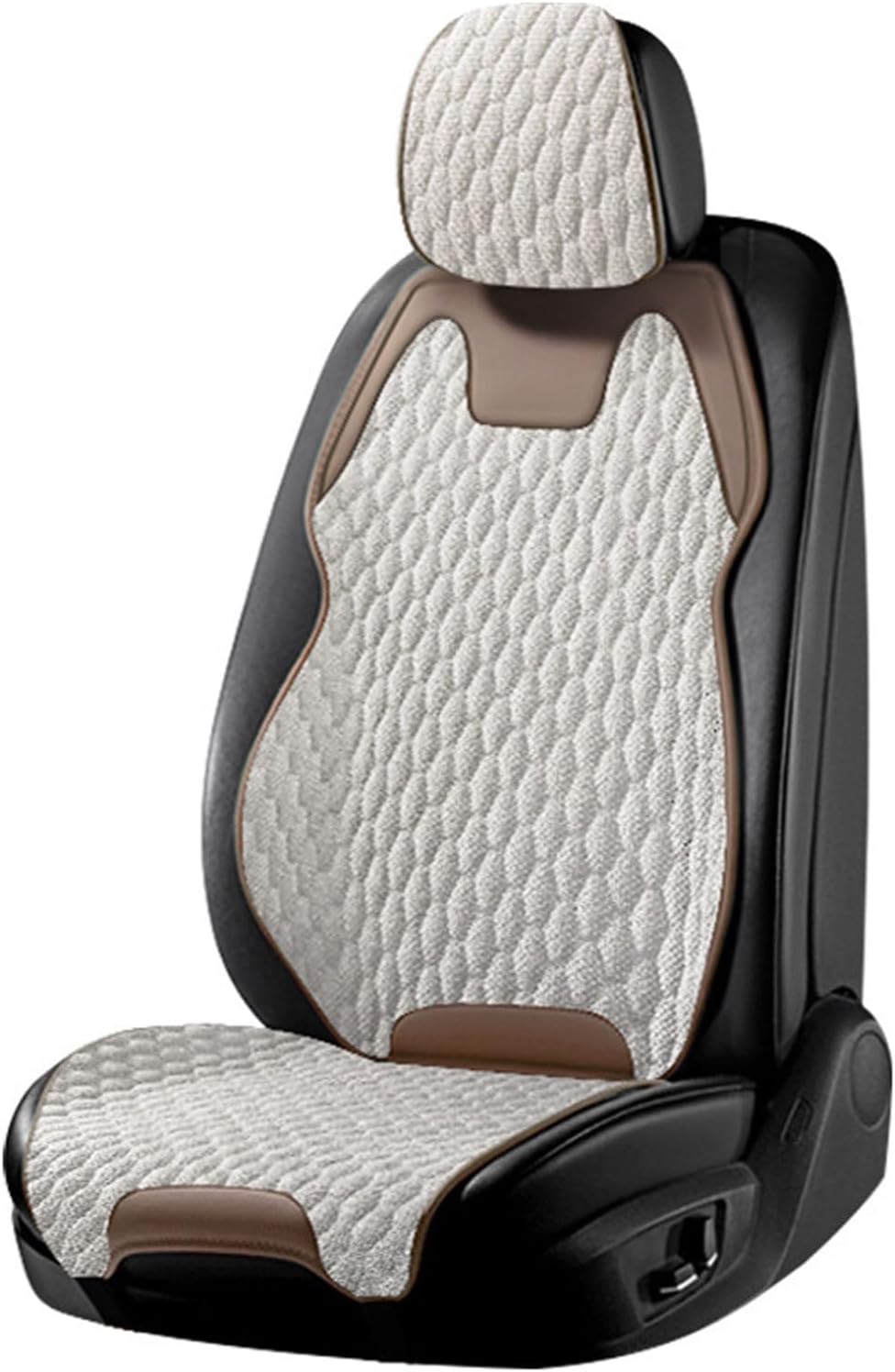 KKJHNBTS Car Seat Cover for Kia Parktown/Picanto(SA)/Picanto Zapp(SA)/Picanto Zipp(SA) 2000-2024, Seat Cover Sets Front Rear All Weather Semi-Surrounded Anti-Slip Durable Car Accessories,Beige