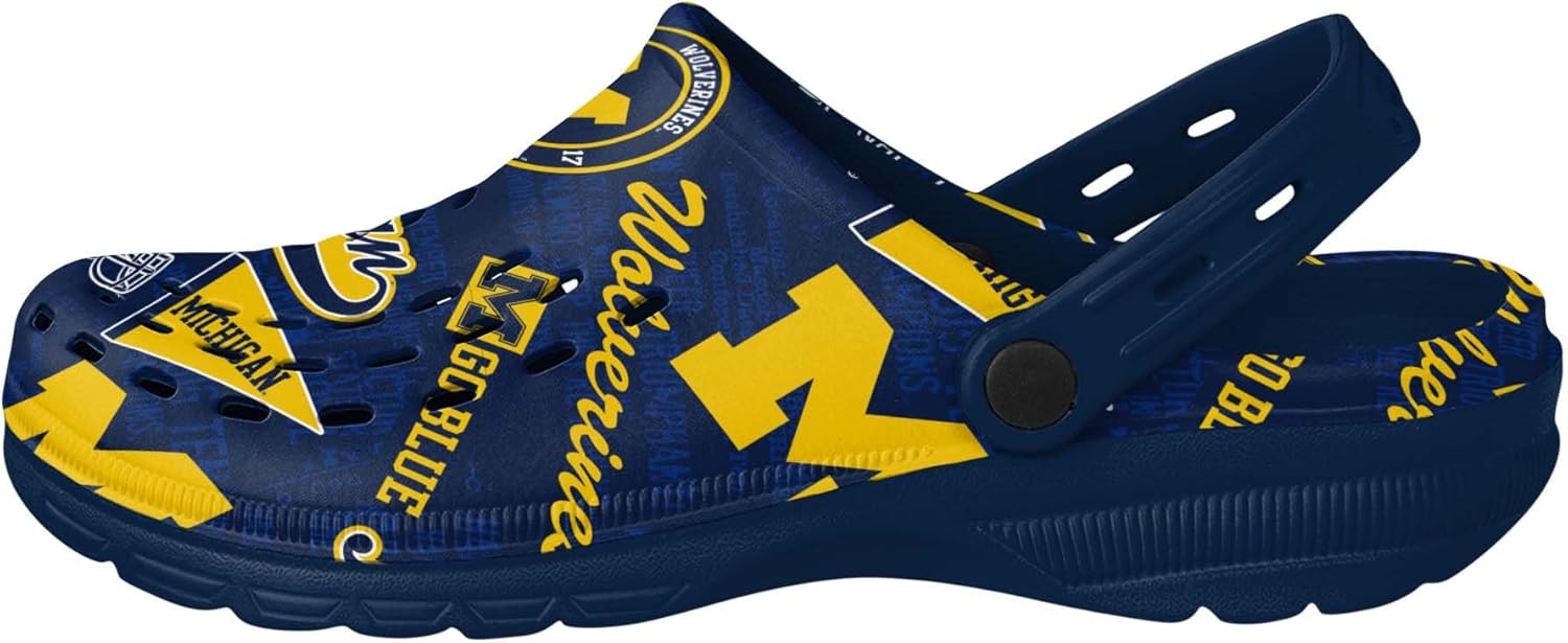 FOCO NCAA Mens NCAA College Team Logo Garden Water Sandals Shoes Slipper Clogs with Stap - Image 2