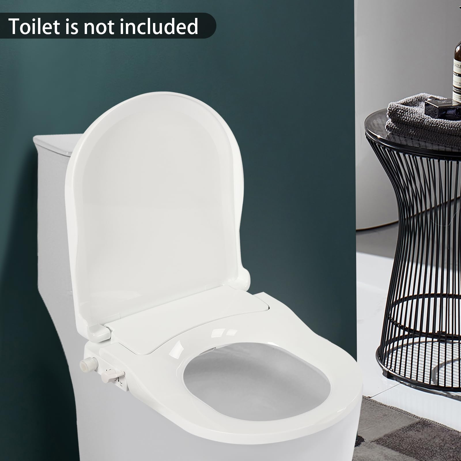 Sedile WC intelligente, sedile WC autopulente, design non elettrico con due ugelli, questo prodotto è adatto per WC con una distanza tra i fori da 4,5 a 6,4 pollici.
