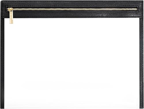 Miniatura 1 de Aveniee Bolsa de maquillaje transparente con cremallera, organizador multiusos para cosméticos, Negro -, Moda