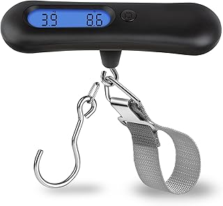 New 110 lbs Archery Bow Scale Compound Recurve Bow Weight Draw Scale Peak Hold Weight Scale Portable Bow Poundage Scale Hunting Scale Luggage Scale with LCD Display (Black with Hook and Lanyard)