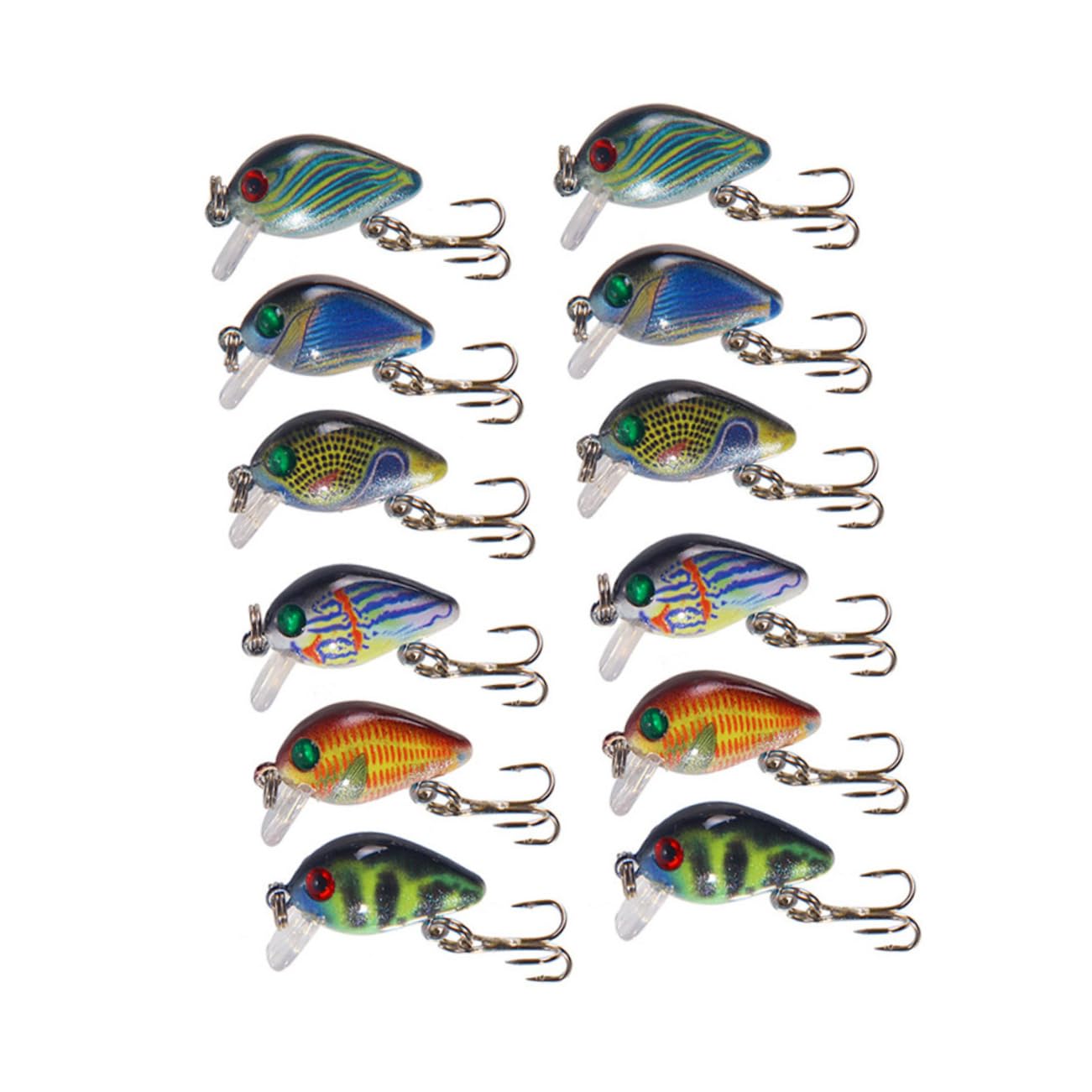 INOOMP Lot De 3 Leurres De Pêche Réalistes pour La Pêche en Eau Douce Accessoires 12 Pièces X 3