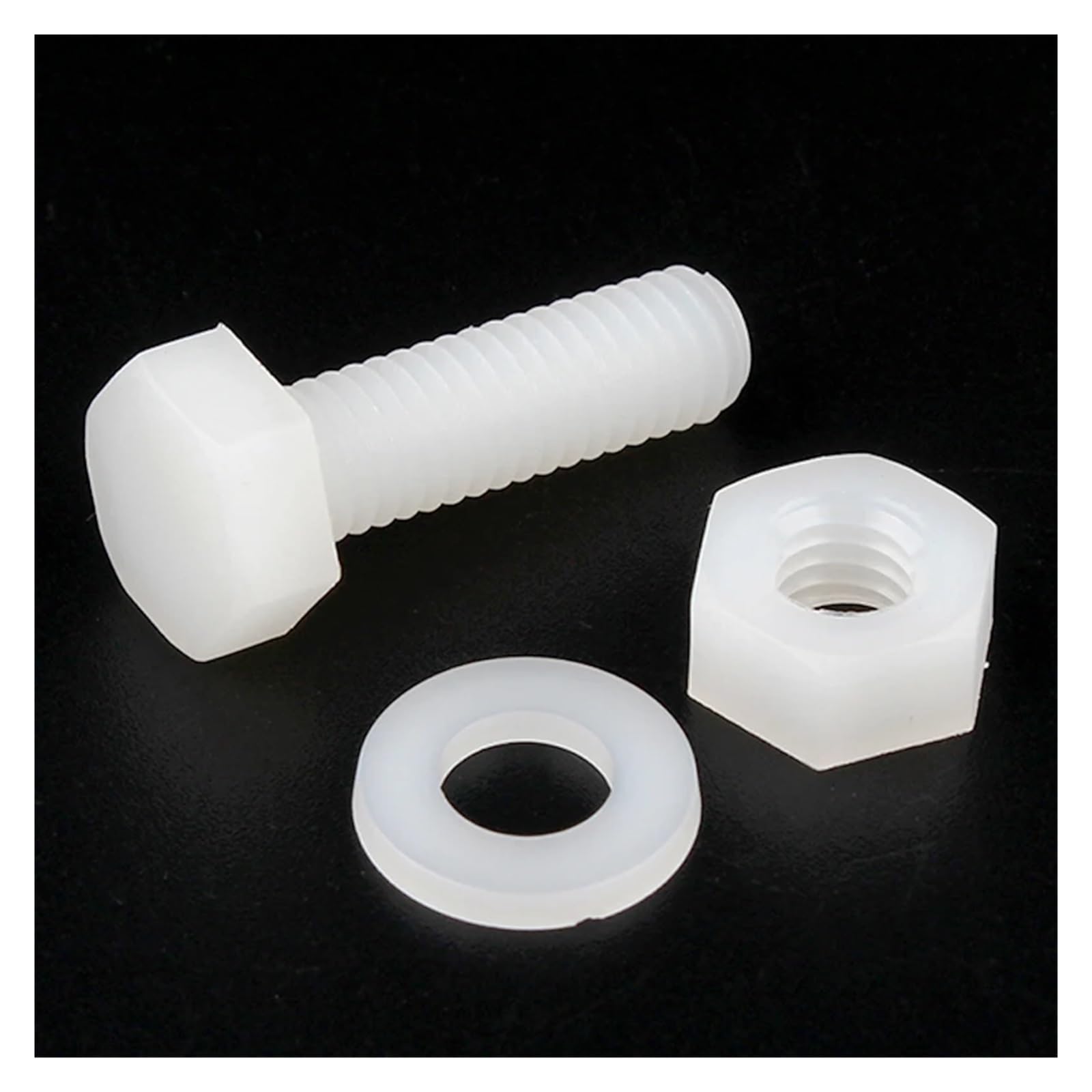 Dadi esagonali M4, Viti metriche in Nylon a Testa Esagonale, Dadi, rondelle, Set da M3 a M8, Confezione da 100 Set(100 Set,M5x25)