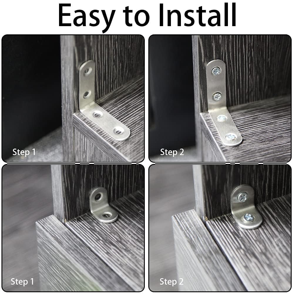 Sourcing Map Juego De 4 Soportes De Esquina En L, 25 X 25 X 140 Mm