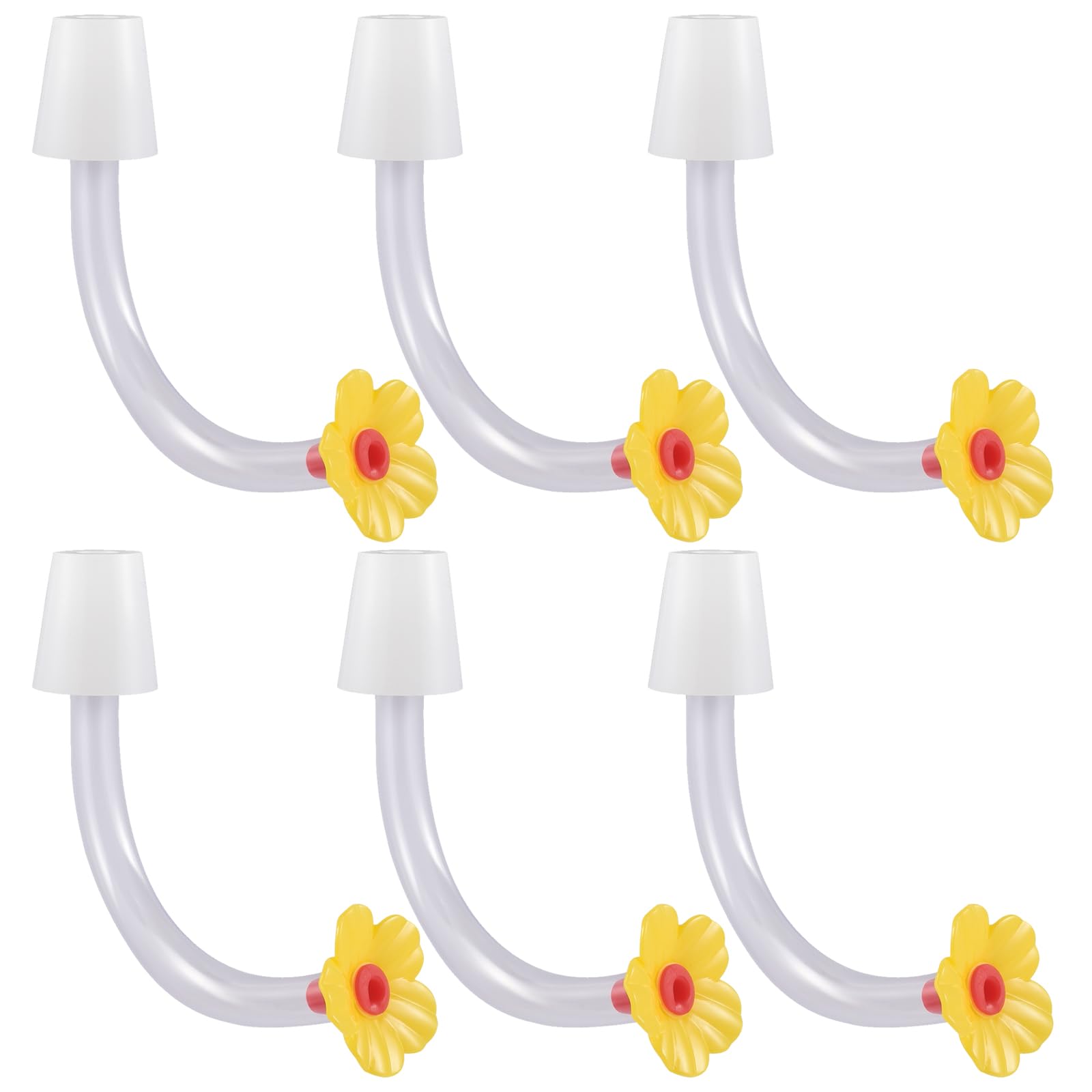 Maxtonser Pack Of 6 Hummingbird Feeders Tube LeakProof Replacement Part Flower Tips For Bird Feeders Garden Feeding Accessories