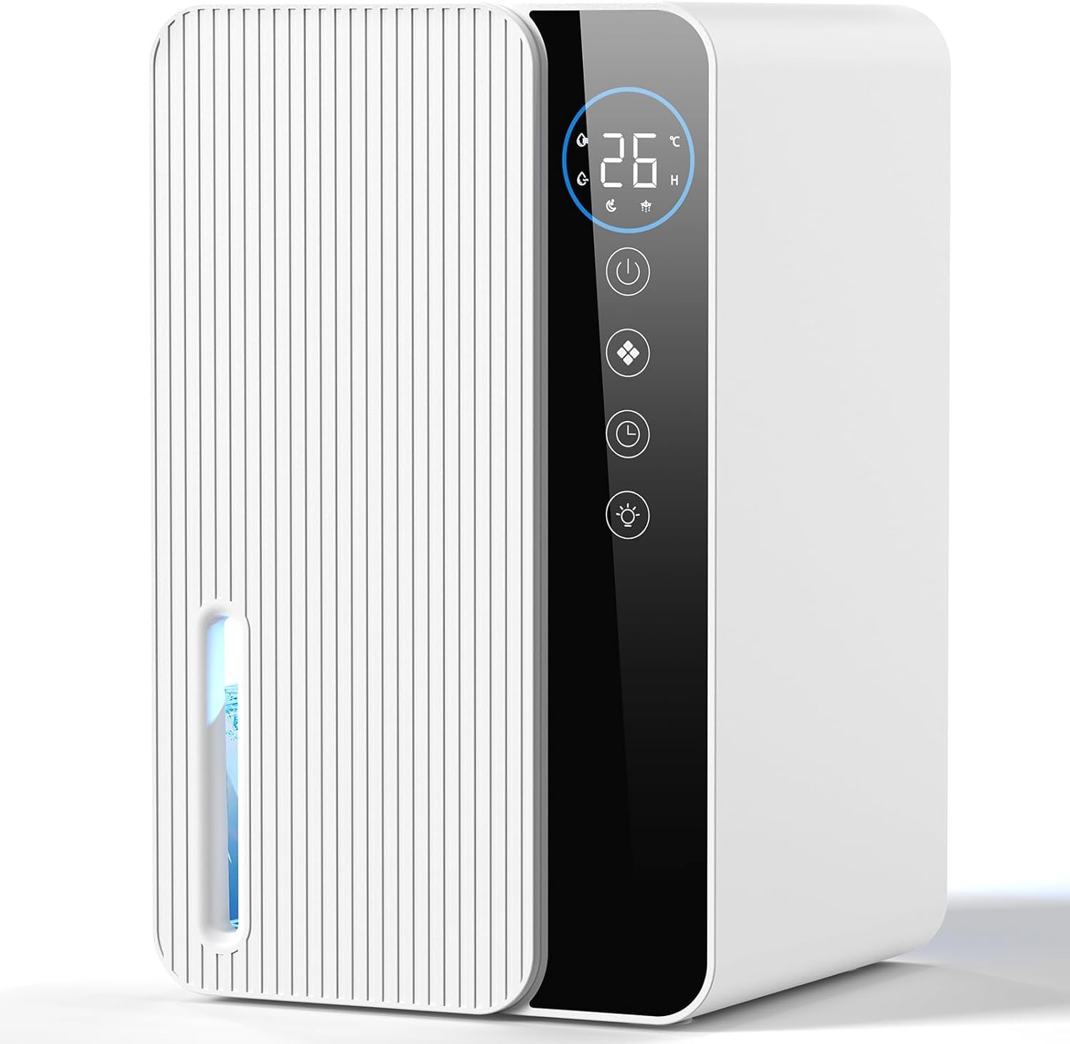 Deshumificadores de Humedad 1800ML Deshumidificador Pequeño, Desumidifador Silencioso, Dehumidifier for Home Con Función de Descongelación Temporizador de 6/8/12H Pantalla LED (500ML/24H)