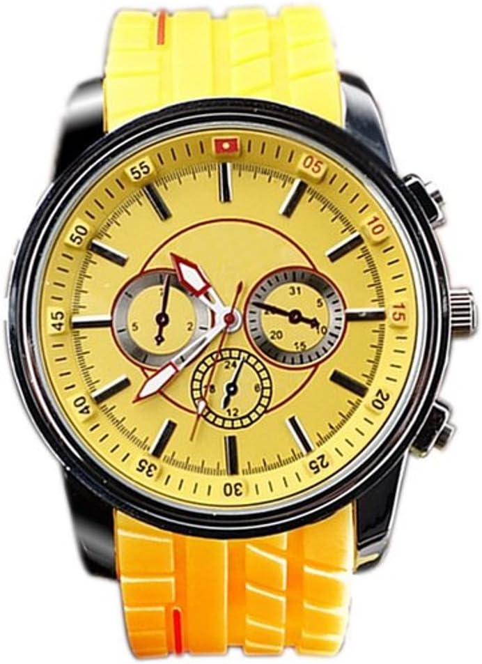 WatchSport Sports Expedition" Chronograph Watch Rugged Field Watch with Indeed Yellow Silicone Band
