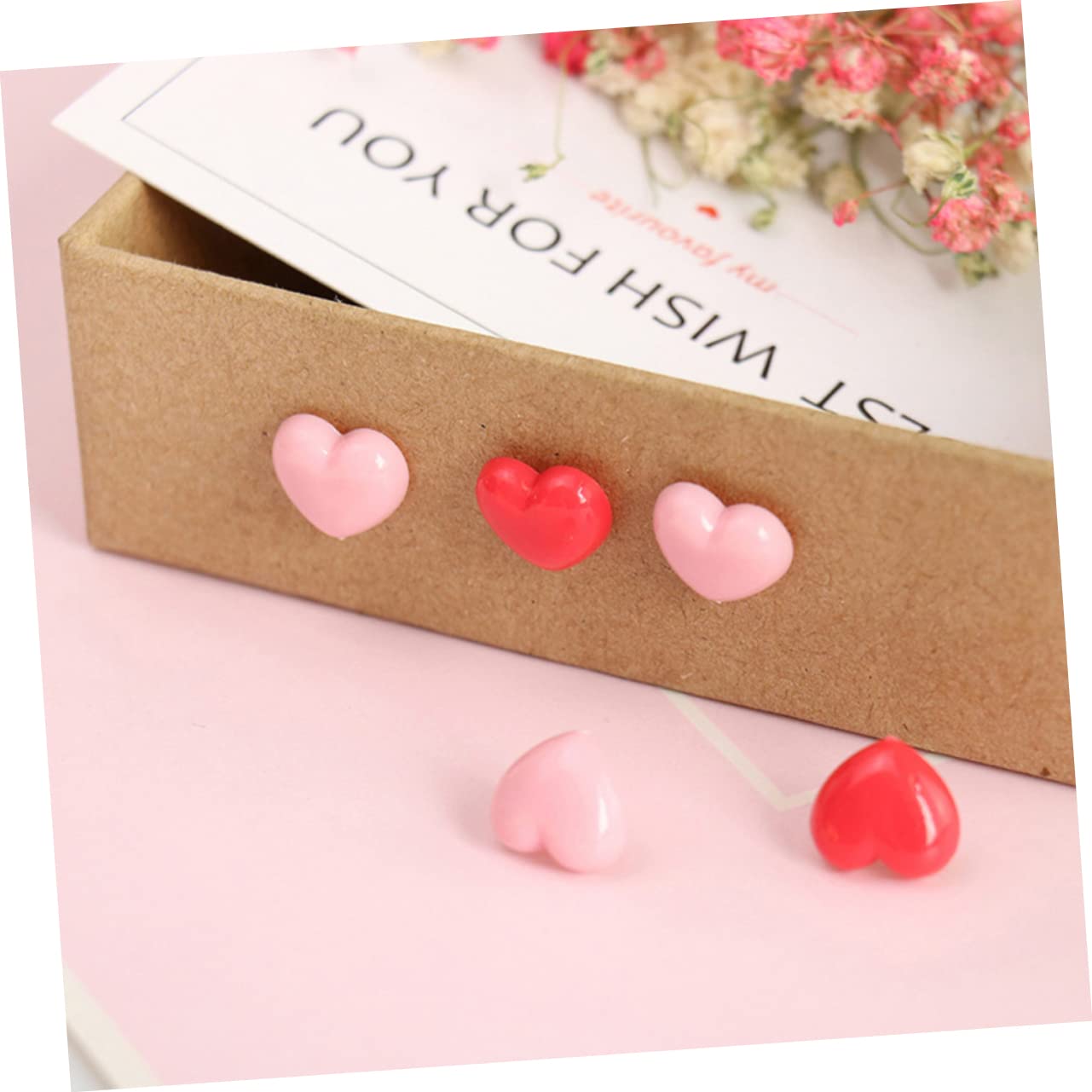 STOBOK Punaises Liège Forme De Cœur Multicolores pour Tableau Et Photos Accessoires pour Bureau Et Maison