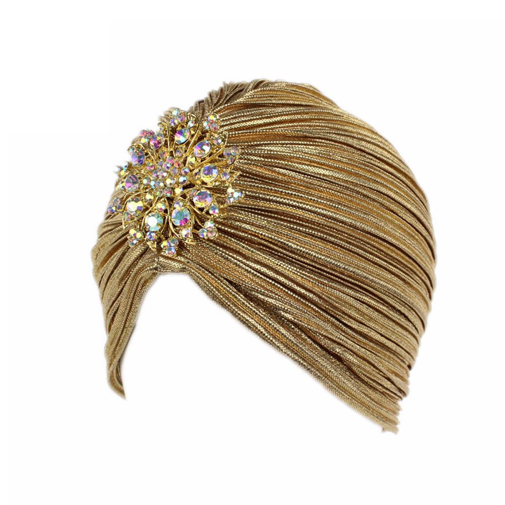 Balinco Costume Turban Pour Femme - Avec Broche - Accessoires Des Années 1920 - Noir - Vintage - Chapeau Rétro - Indien - Oriental - Traditionnel