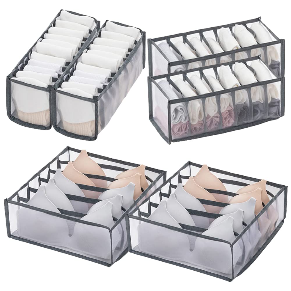 Amazon｜下着収納ボックス 収納ケース 6点セット 仕切り付き 折り畳み
