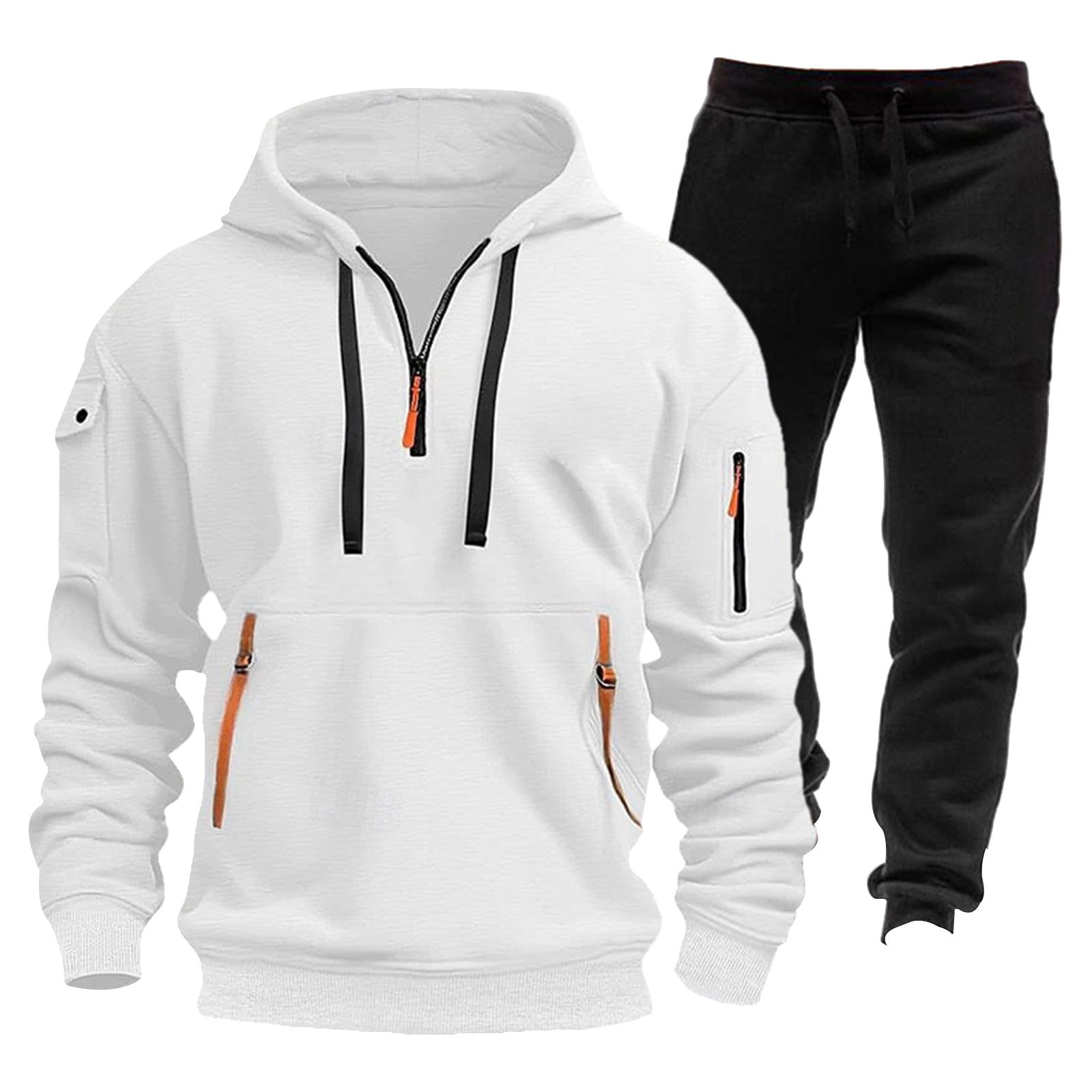 ODEUIAOD Track Suits Mens 2 Piece Hoodie Jogging Gym Sweat Suits for Men Jogging Sweatshirts and Sweatpant Sweatsuits Sets