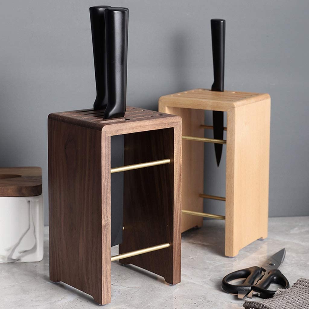 Bloque Cuchillos Cocina Soporte for Cuchillos De Madera Maciza, Soporte for Bloque De Cuchillos De Madera, Estante for Cuchillos Transpirable Seco, Marco De Cocina(B)