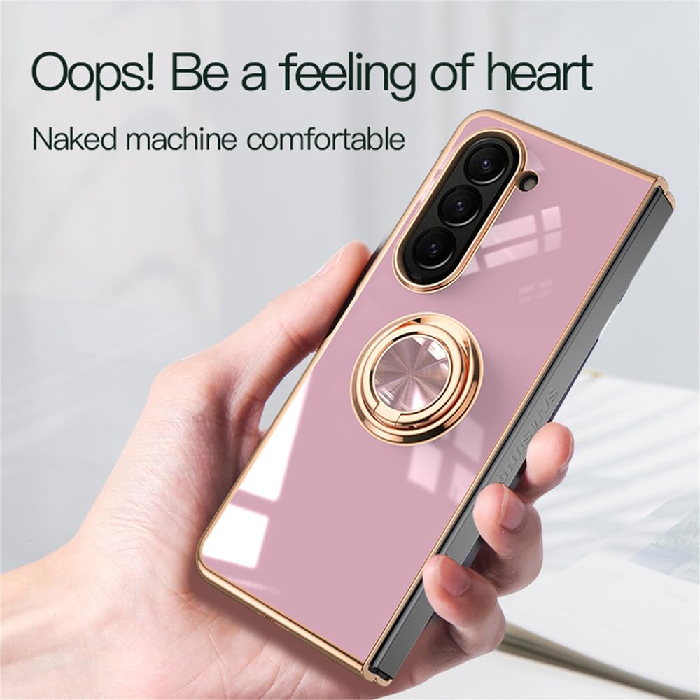 Custodia per telefono con supporto per anello magnetico galvanico per Samsung Galaxy Z Fold 5 4 Fold5 Fold4 5G Cover rigida, viola, per Samsung Galaxy Z Fold4