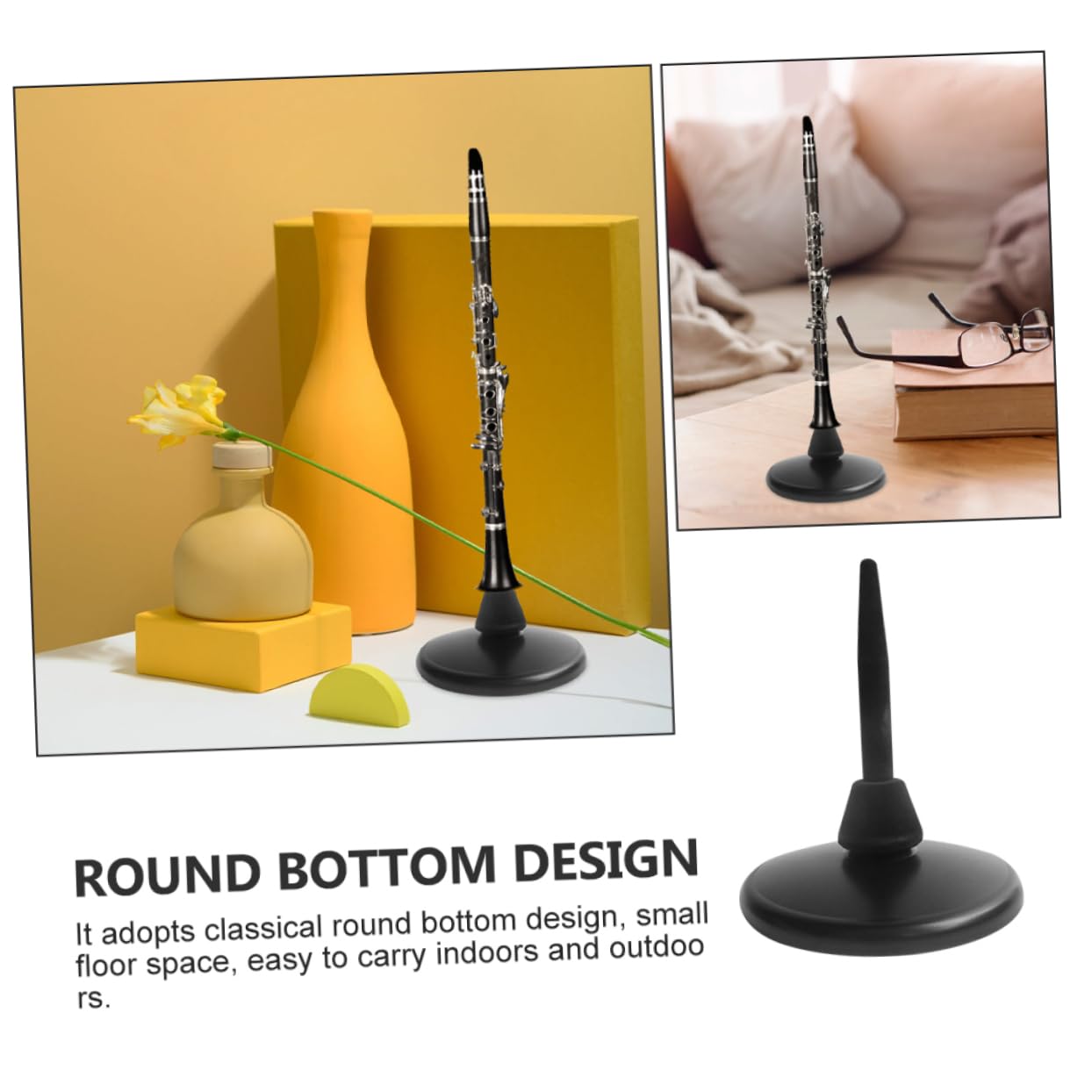 Toyvian Supporto Stabile Per Flauto e Clarinetto in Ferro Antiscivolo, Espositore Compatto e Robusto Per Strumenti a Fiato, Facile Da Trasportare e Installare Per Studenti e Musicisti