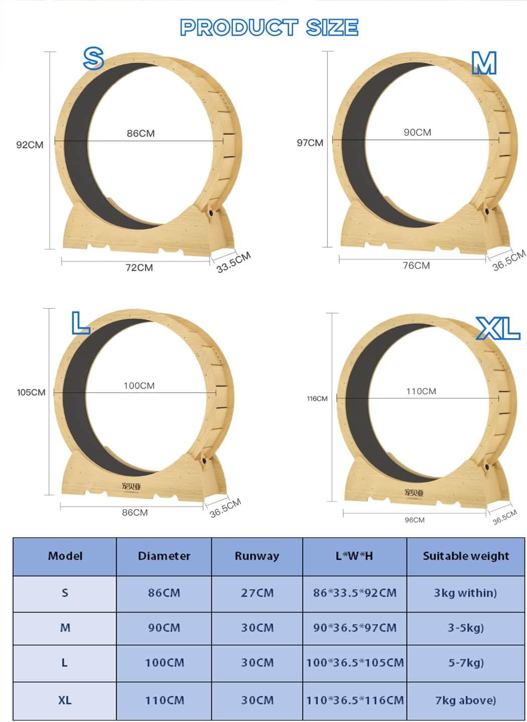 Large Cat Exercise Wheel,Cat Treadmill,Cat Running Wheel Silent Movement,Cat Activity Toy,Cat Interactive,Cat Weight Control,Cat Gift,Mute with Lock (M,Suitable for 5-7kg)
