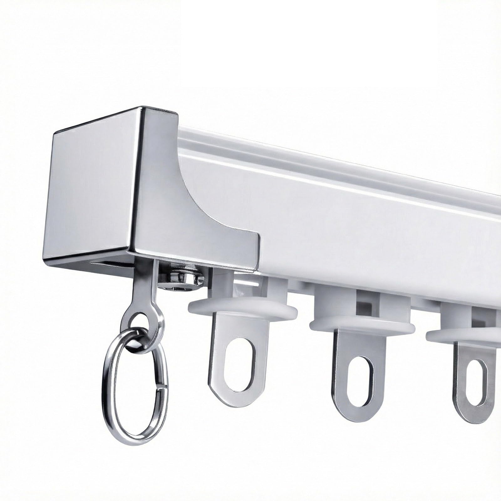Aluminiowa szyna sufitowa do przegród pokojowych, 3,6 m, montowany z boku karnisz z prowadnicami, uchwyt ścienny lub sufitowy, idealny do wnętrz domowych lub biurowych