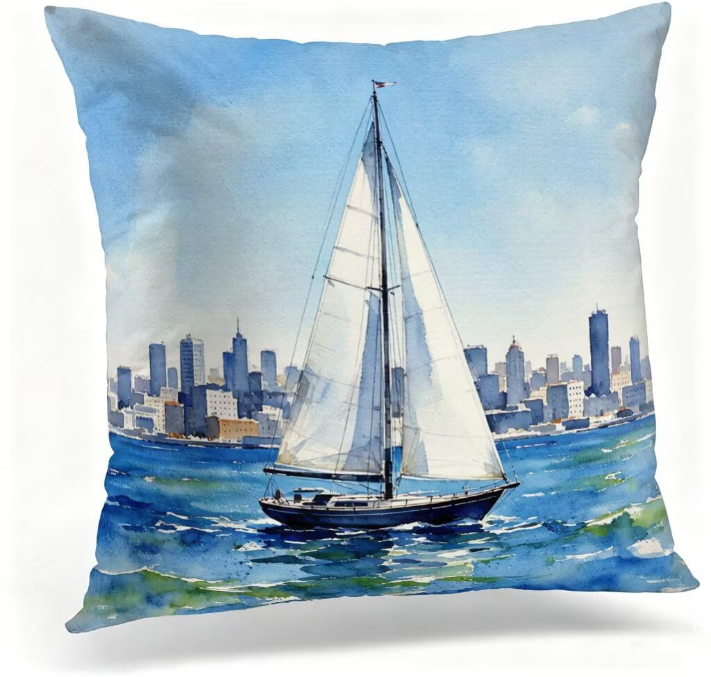 Coussin canapé 70 x 70 bleu pour aménager un salon de terrasse