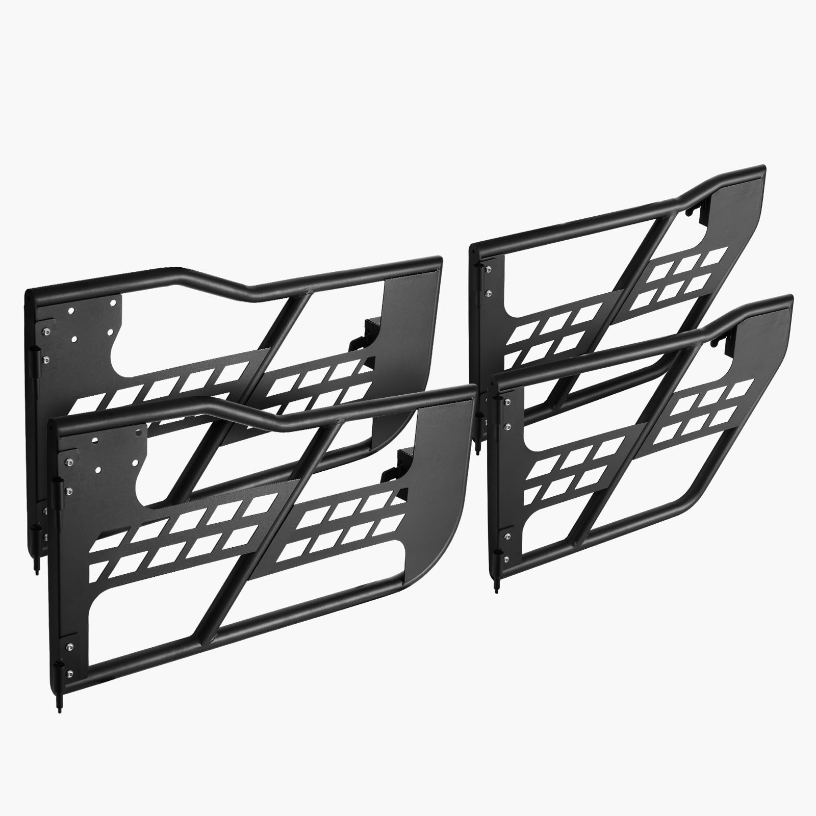 VEVOR Tube porte pour Jeep, 4 portes, porte tubulaire pour Jeep de style chasse avec charnières robustes, loquet OE, coussinets en caoutchouc et tube en acier trempé, pour Jeep Wrangler JK 2007-2018
