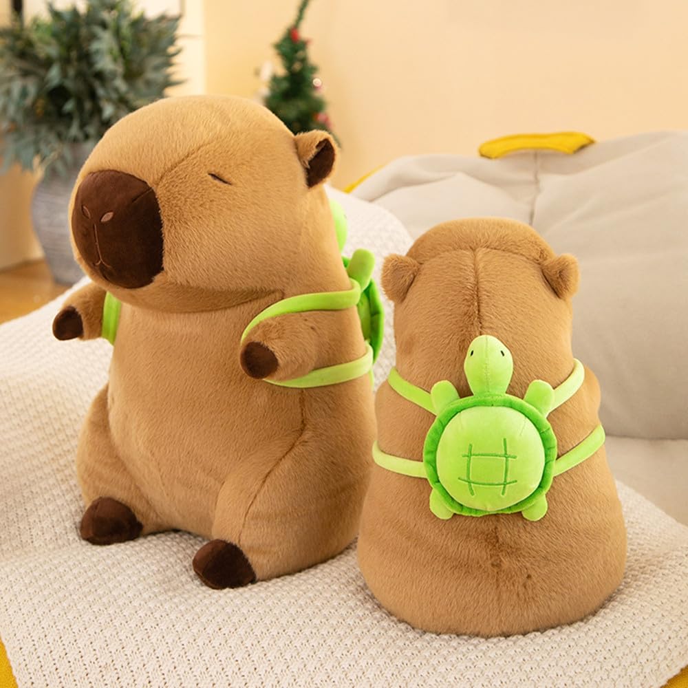 NatureMan's Cute Capybara Stuffed Animal (Kawaii 30cm Plush Toys for Girls Kids & Adults) - Capybara-Turtle Backpack - Image 4