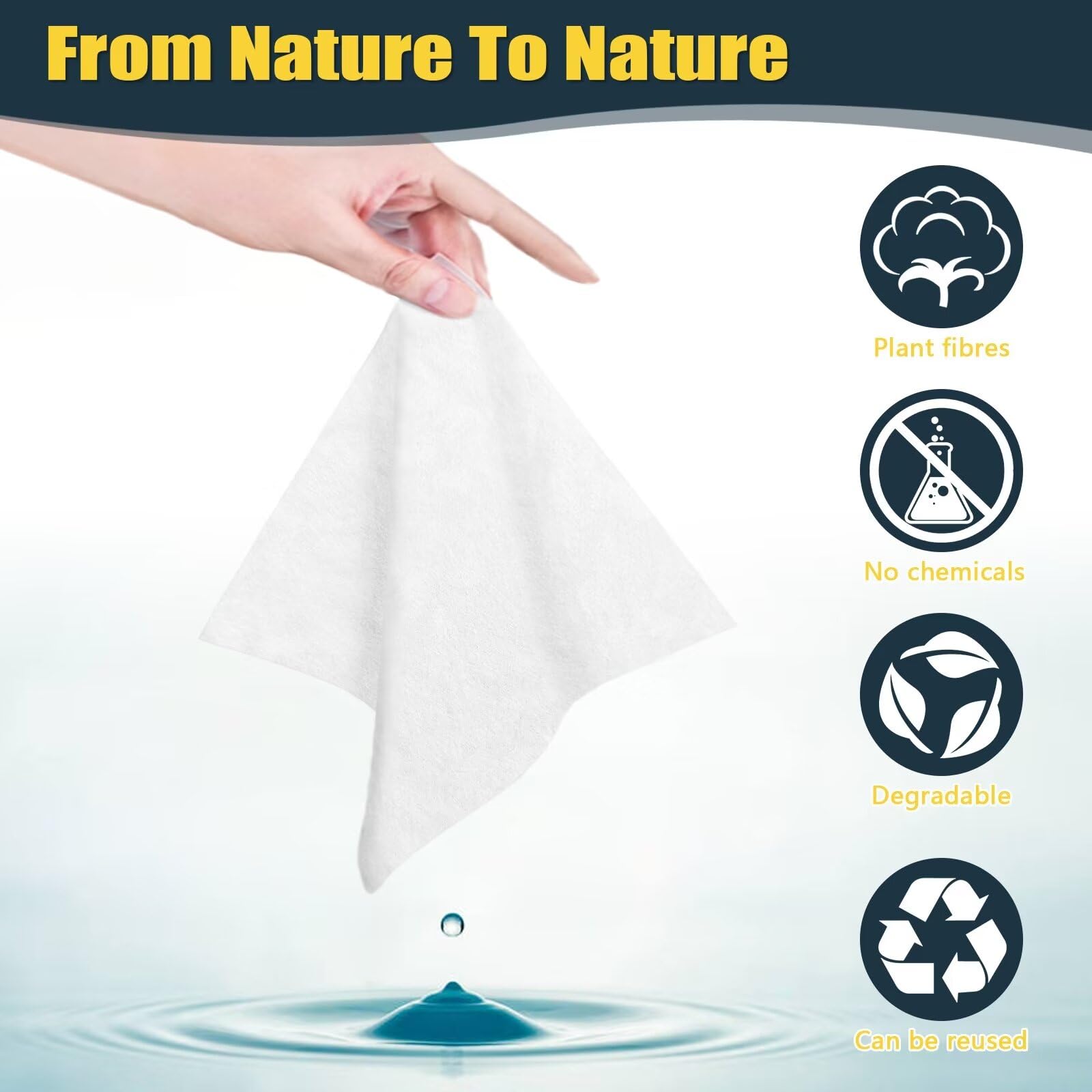 FCAEON Disposable Tower Tablets 23x19cm 500 PCS Bulk Packing Expandable Facial Cleansing Coin Towel Washcloth Personal Care Travelling Size with 4 Distributors (Blue) - Image 3