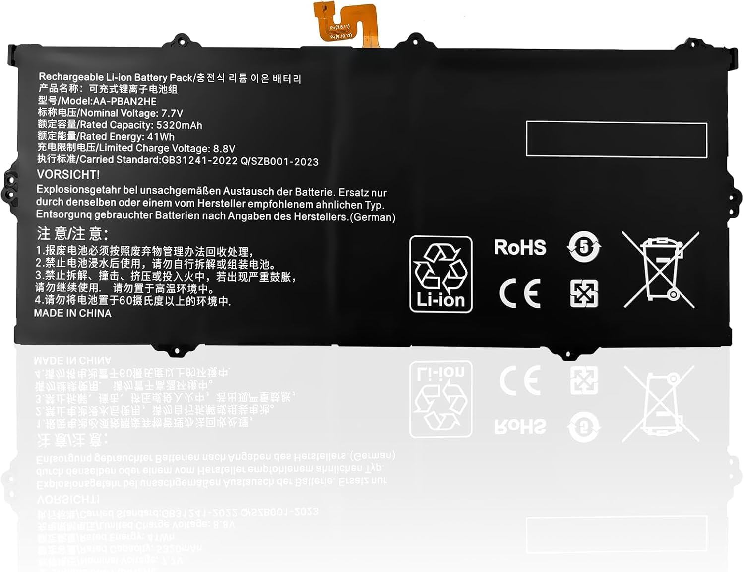 Bateria do laptopa AA-PBAN2HE kompatybilna z Samsung Galaxy Book Go 340XDA NP340XLA XE340XDA-KA3US-RB XE340XDA-KA1US XE340XDA-KA3 Seria XE340xda-ka1it (7,7 V 37Wh)