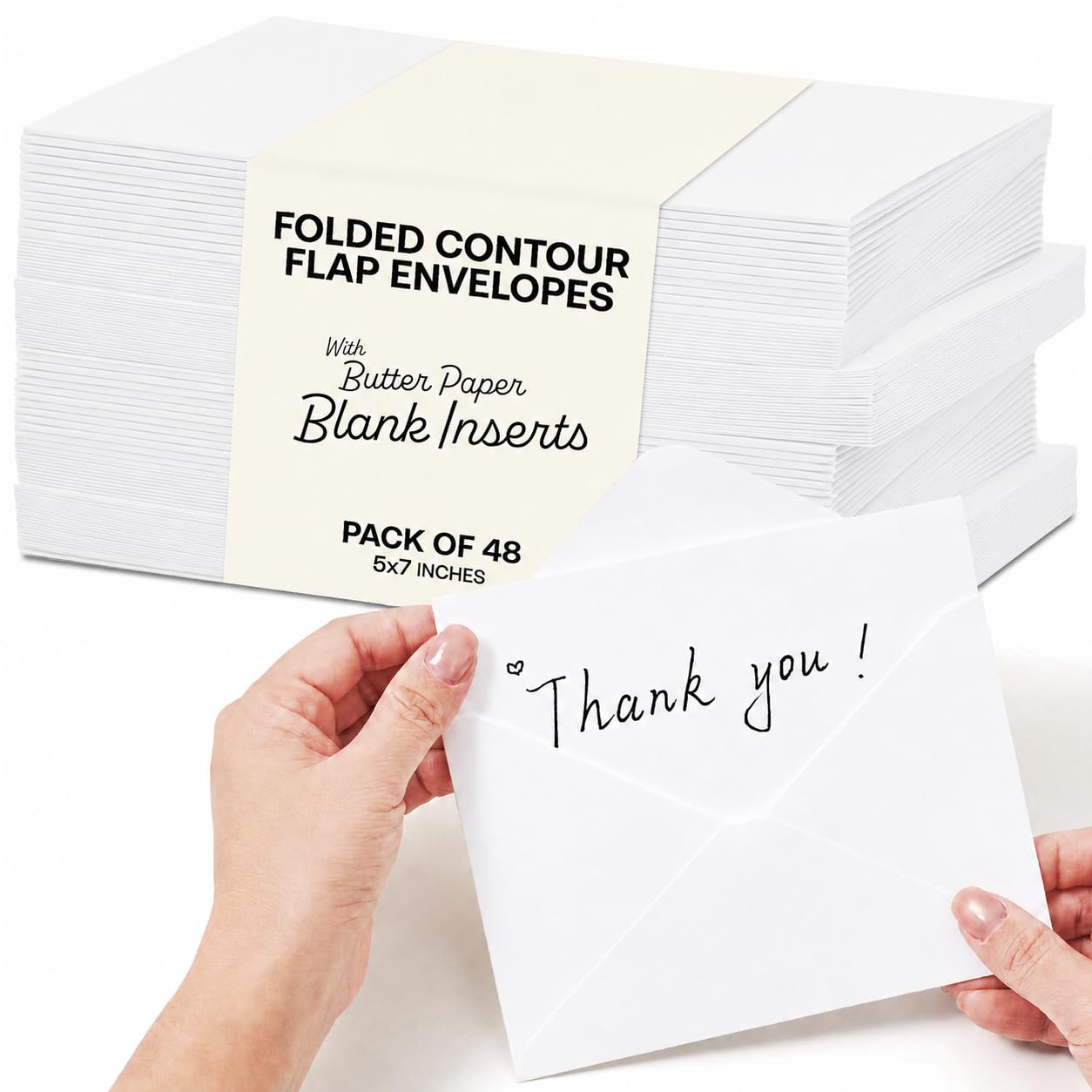 Amazon.com: Greeting Cards with Envelopes 5x7 Blank White – 48