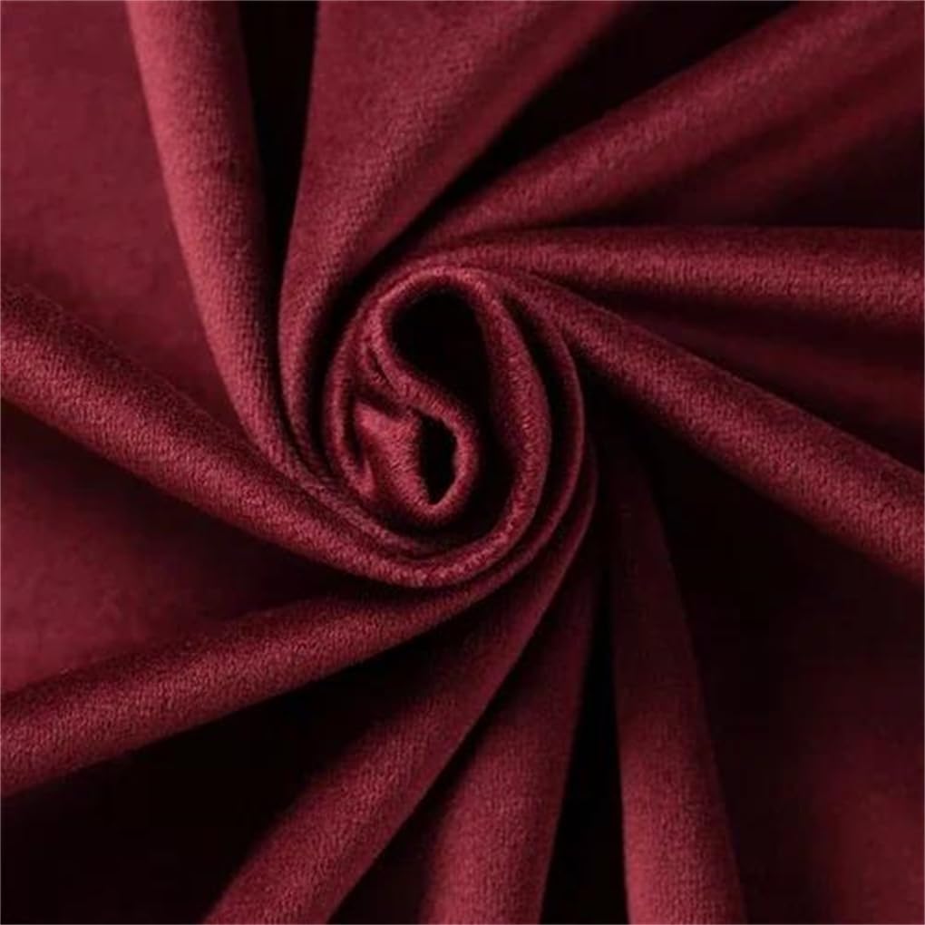 Tissu velours extensible au mètre rouge 100x155cm pour couture rideaux ameublement et vêtements