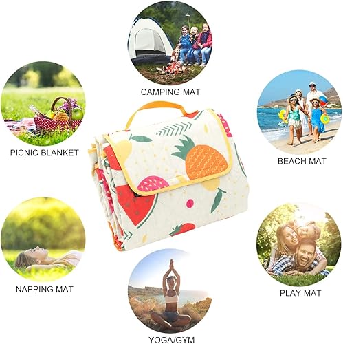 Miniatura 8 de Manta de picnic extra grande impermeable y a prueba de arena, lavable a máquina, manta de playa de 79 x 59 pulgadas, manta para exteriores para 4 a