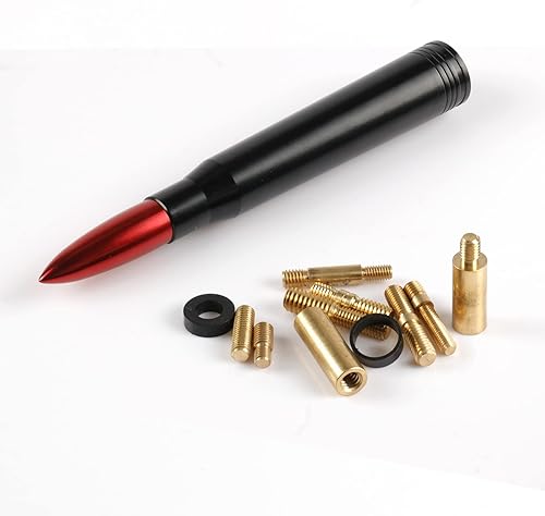 Miniatura 4 de BJSIA Antena universal tipo bala, repuesto de antena de camión, compatible con Ford, Dodge, Chevrolet, GMC, Jeep, Toyota, rojo, accesorios de coche