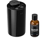 Waterless Essential Oil Diffuser Starter Kit with 30mL Hotel Scent Fragrance Oil Inspired by Ritz-C., Battery Operated Mini Scent Air Machine Portable Diffuser for Home Car Office, Black AN6