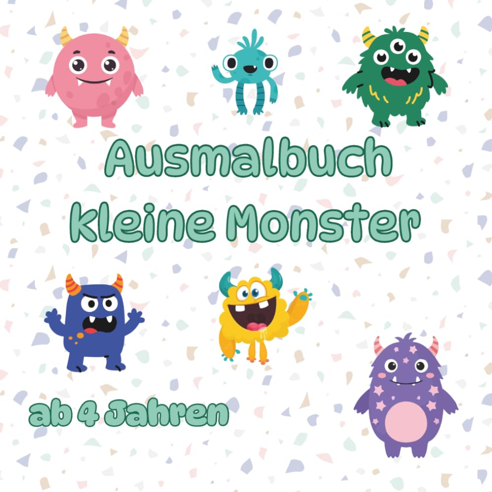 Ausmalbuch - kleine Monster - für Kinder ab 4 Jahre für kunterbunten Ausmalspaß: 50 Ausmalvorlagen | Kreativität und Feinmotorik | einseitig gedruckt