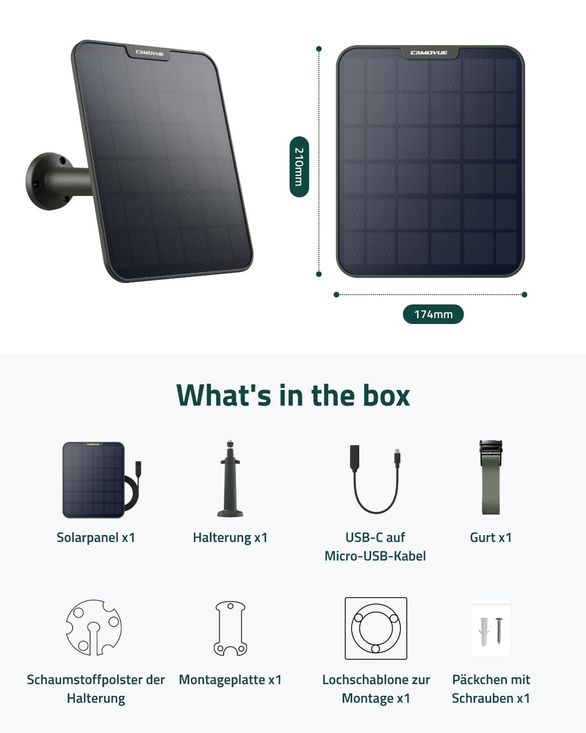 Solarpanel SP-10 für Wildkamera, Kompatibel Reolink Kameras, 6W Schnellladung für Nonstop-Stromversorgung, geeignet für den Außenbereich, Flexible Installation, IP65 Wetterfest