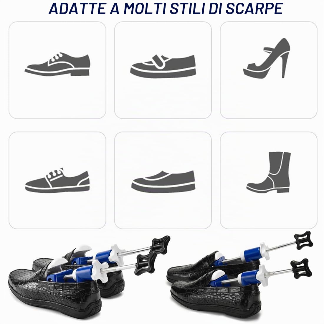 Shoe Stretcher, 2 tenditori per scarpe con calzascarpe per uomo e donna, estensibili per scarpe
