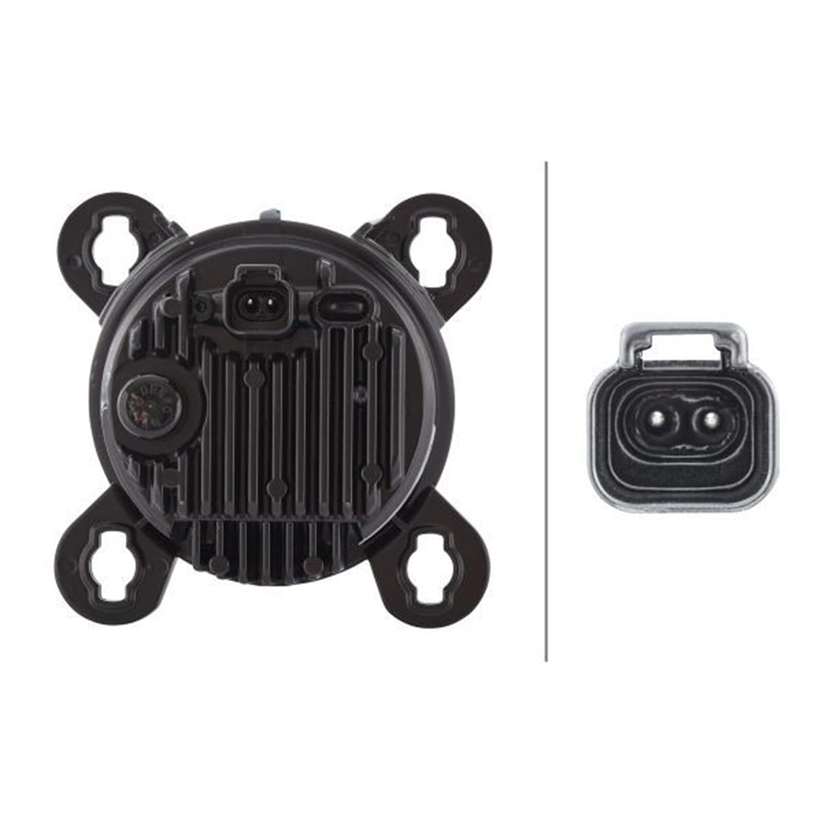 HELLA 1B0 015 050-001 LED-Hauptscheinwerfer - 90mm Essential R80 - 12/12V - rund - Einbau - Lichtscheibenfarbe: transparent - Stecker: DEUTSCH Stecker - vorne links/vorne rechts | 1B0 015 050-001, Frontscheinwerfer