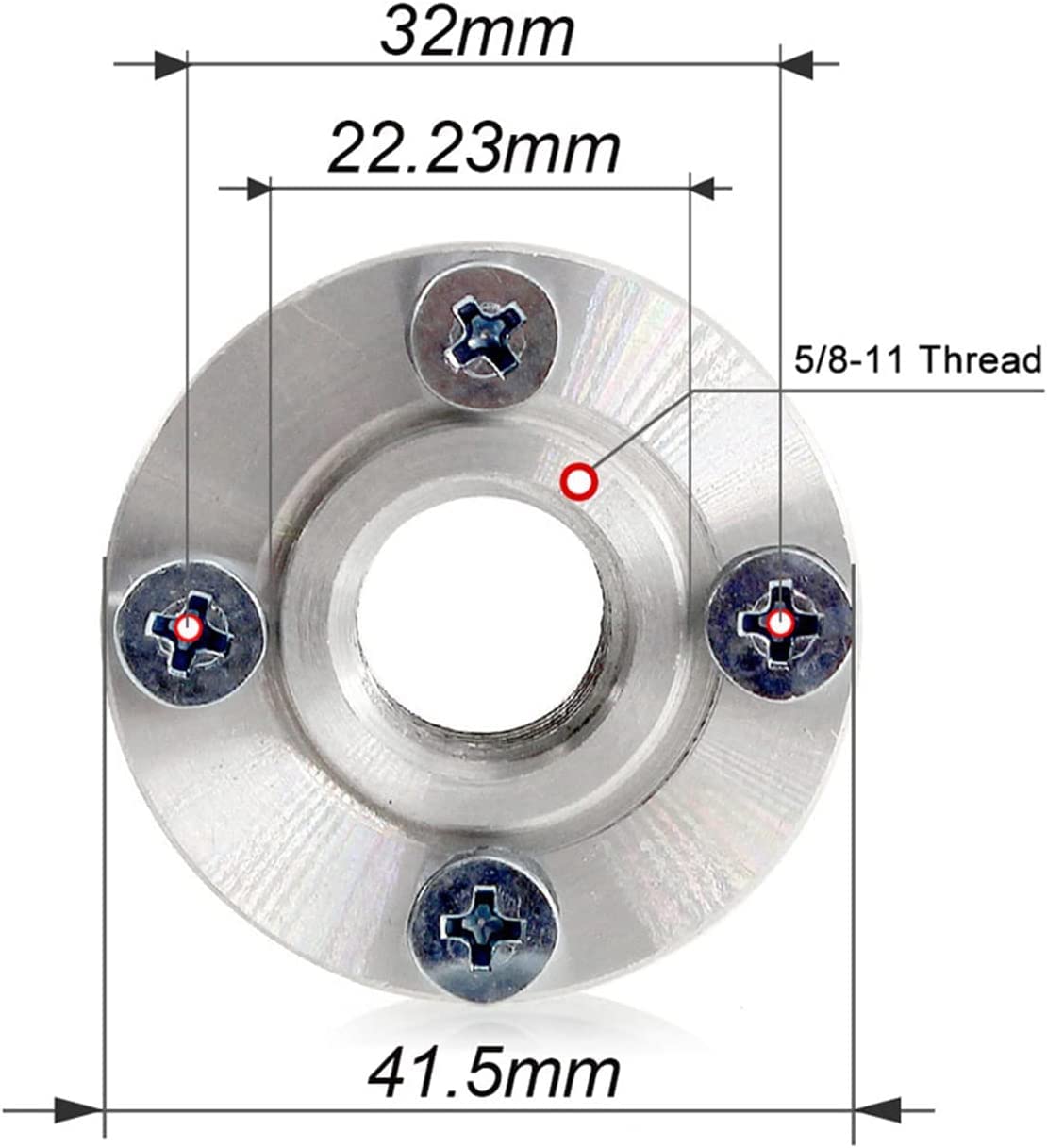 2PCS Mount Adapter Flange 5/8"-11 Thread for Power Tools Replacement Parts Aluminium Flange Nut