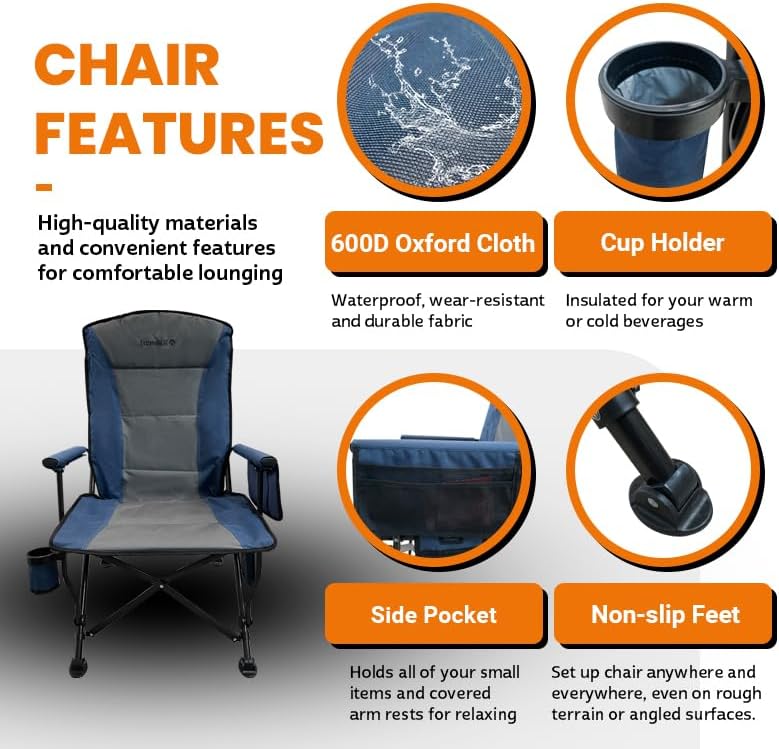 Miniatura 6 de ExtremeHEAT Silla de camping inalámbrica con batería externa de 20,000 mAh  Silla eléctrica recargable con calefacción para camping, portón trasero