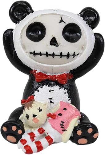 Miniatura 5 de Ebros Gift Pequeña figura de Pandie The Giant Panda de 2.5 pulgadas de alto, adorable esqueleto vudú disfrazado de monstruo animación Furrybones