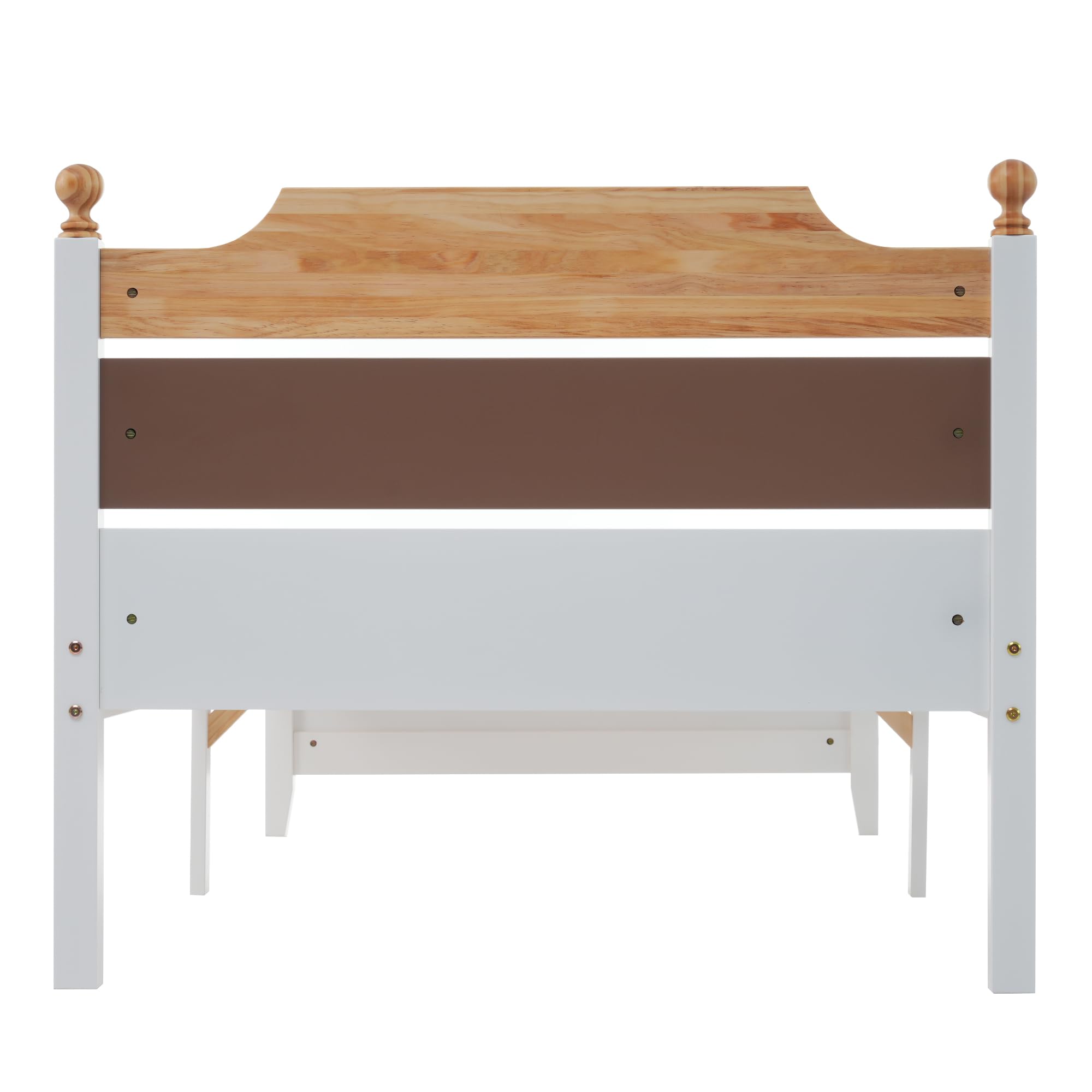 Idemon Letto singolo, in legno di pino con metatarso, letto per ragazzi, letto per adulti, con testiera e pediera in MDF, colore bianco, 90 x 200 cm