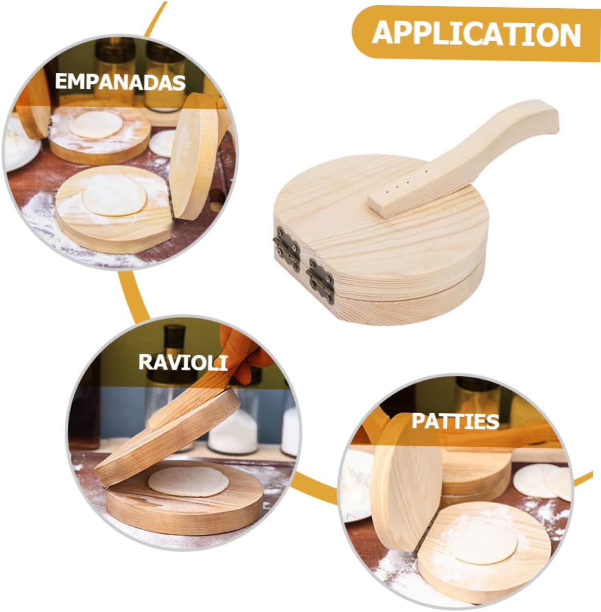 Wooden Dough Presser Dumpling Wrappers Round Wood Dumpling Press Tortillera De Madera Home Kitchen Gadget