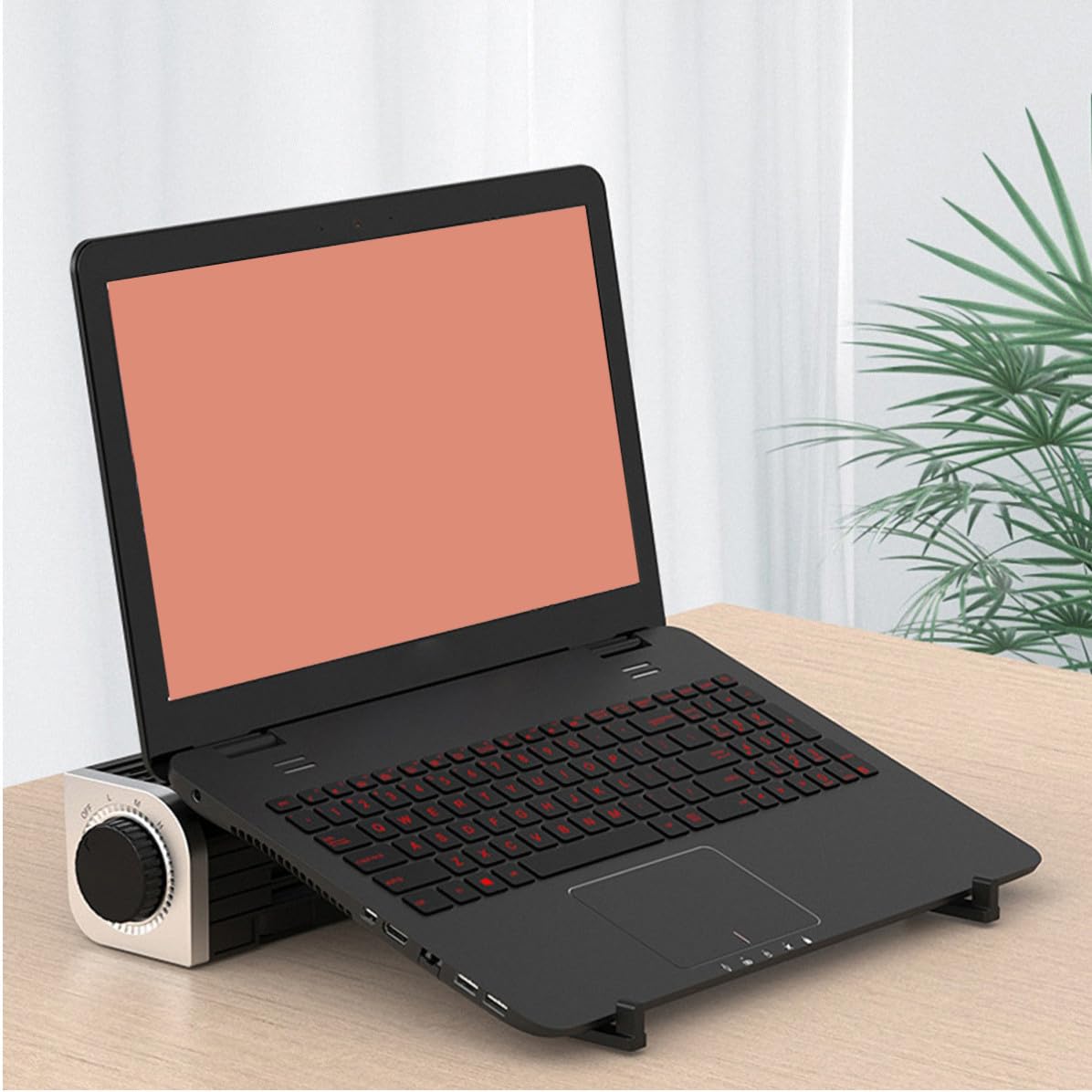HEMOTON Tragbarer USB Lüfter Aluminiumlegierung und Laptop ABS leiser mit Anschluss Kühler und Laptop Kühlerlüfter Notebook für Sommerfest und Mobiles Arbeiten