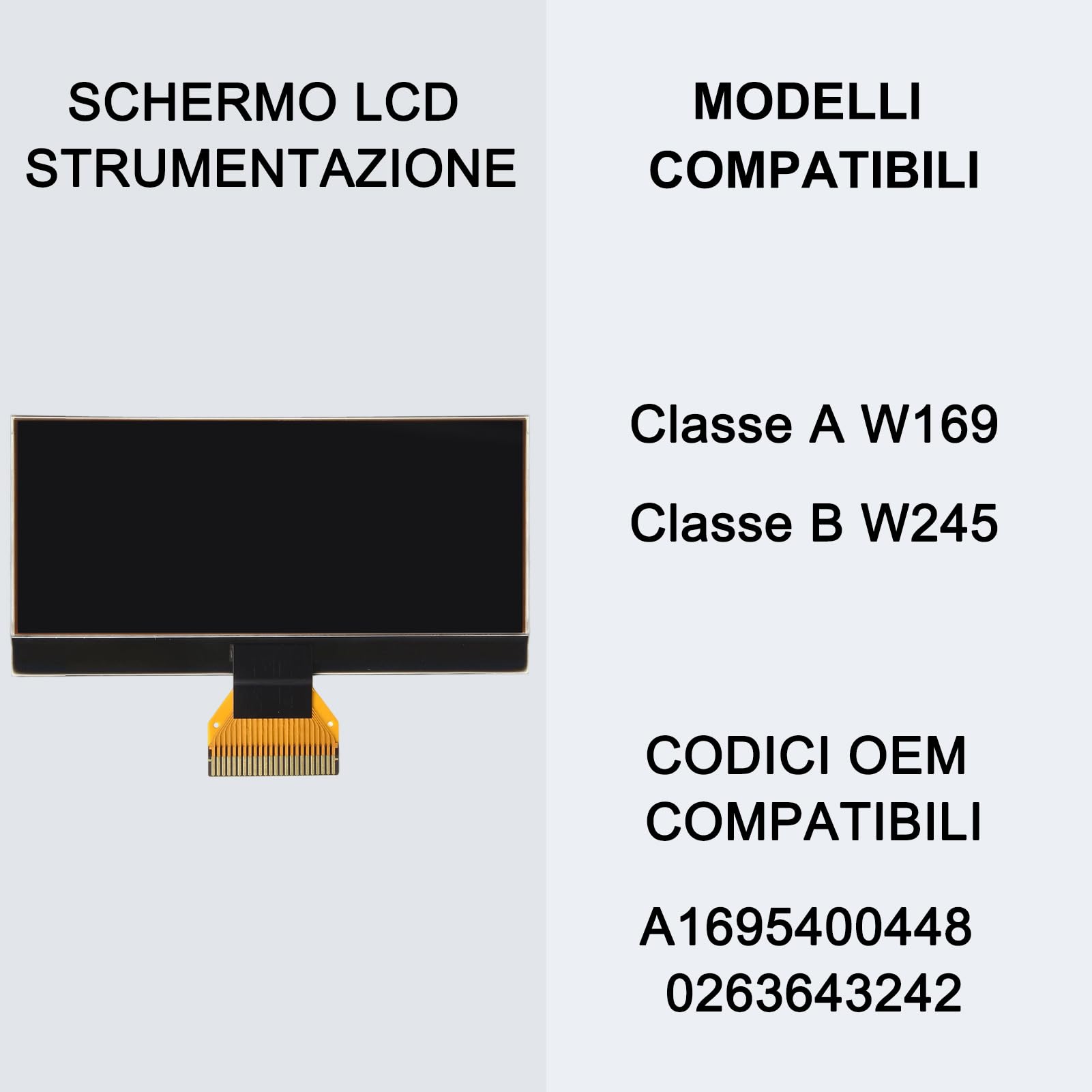 Pantalla LCD para Mercedes Clase A B, panel de visualización de clúster, pantalla LCD, compatible con clase A/B W169 W245 A1695400448