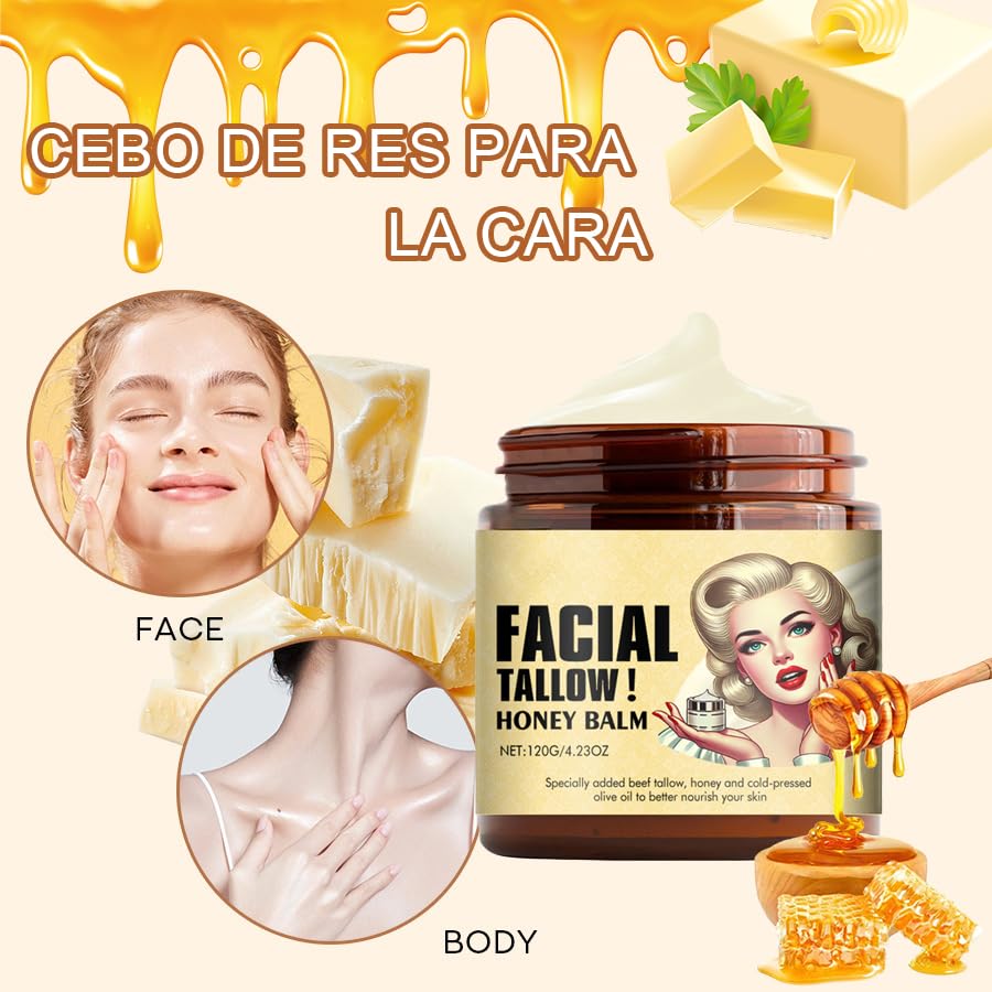 Miniatura 7 de Cebo de Res para la Cara Original, Sebo de Res para la Cara, Bálsamo de Sebo de Vacuno Ecológico Alimentado con Pasto para una Piel Tersa Hidratante