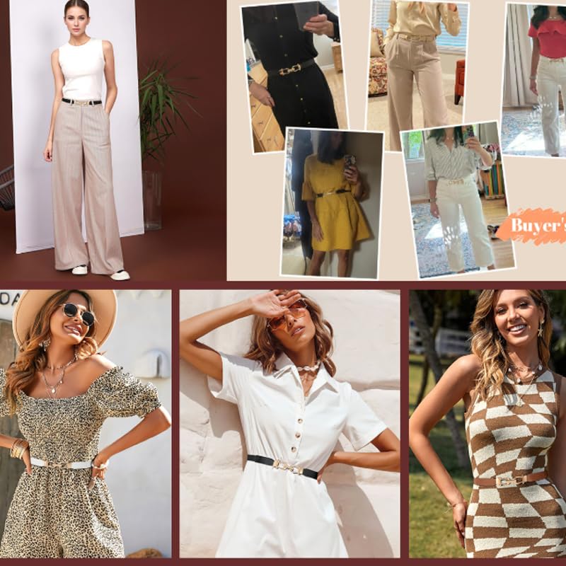 Women's Elastic Waist Belt - Vintage Adjustable Double Button Elastic Waist Cincher for Dresses Shirts Tops2