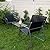 Barton 4 Pieces Lounger Chair Set w/Glass Table Black Outdoor Patio Furniture Wicker Rattan Modern Conversation Chat Seating