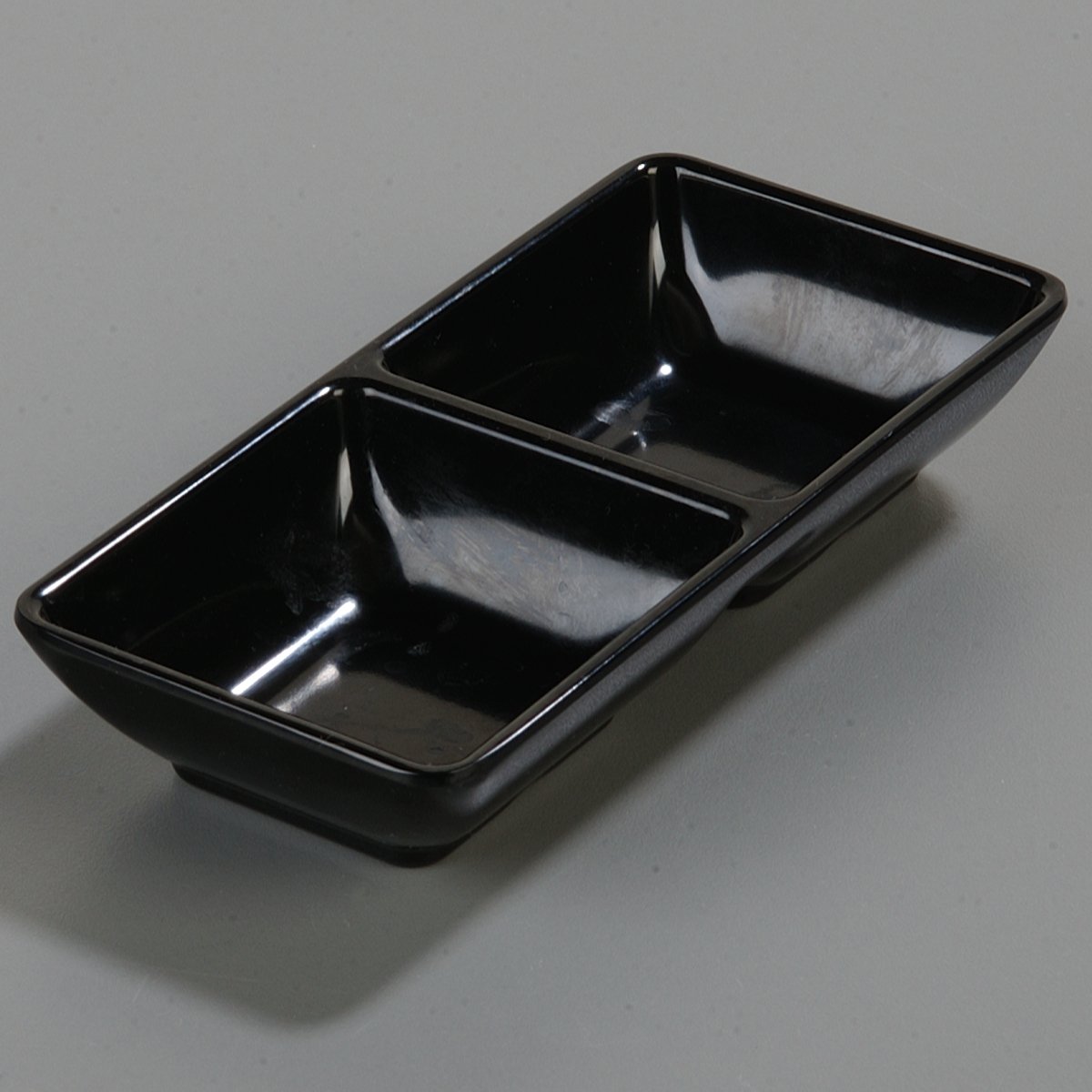 Carlisle 086203 - Ramekin doble cuadrado de melamina, 4 oz Capacidad, 5-3/4 x 2-3/4 x 1", negro (caja de 24)