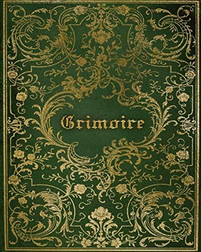 Grimoire: Magickal Book of Shadows For Recording Spells, Rituals, Esbat Celebrations and More | Green Gold Print