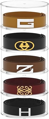 FEMELI Organizador de cinturón, vitrina de acrílico con 4 capas de almacenamiento para relojes, joyas, maquillaje, pulseras, anillos, accesorios de