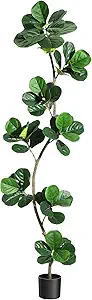 GAOMON 7FT Artificial Fiddle Leaf Fig Tree in Black Nursery Pot,Faux Potted Tree for Home Decor, Fake Rubber Tree for Indoor Office Living Room