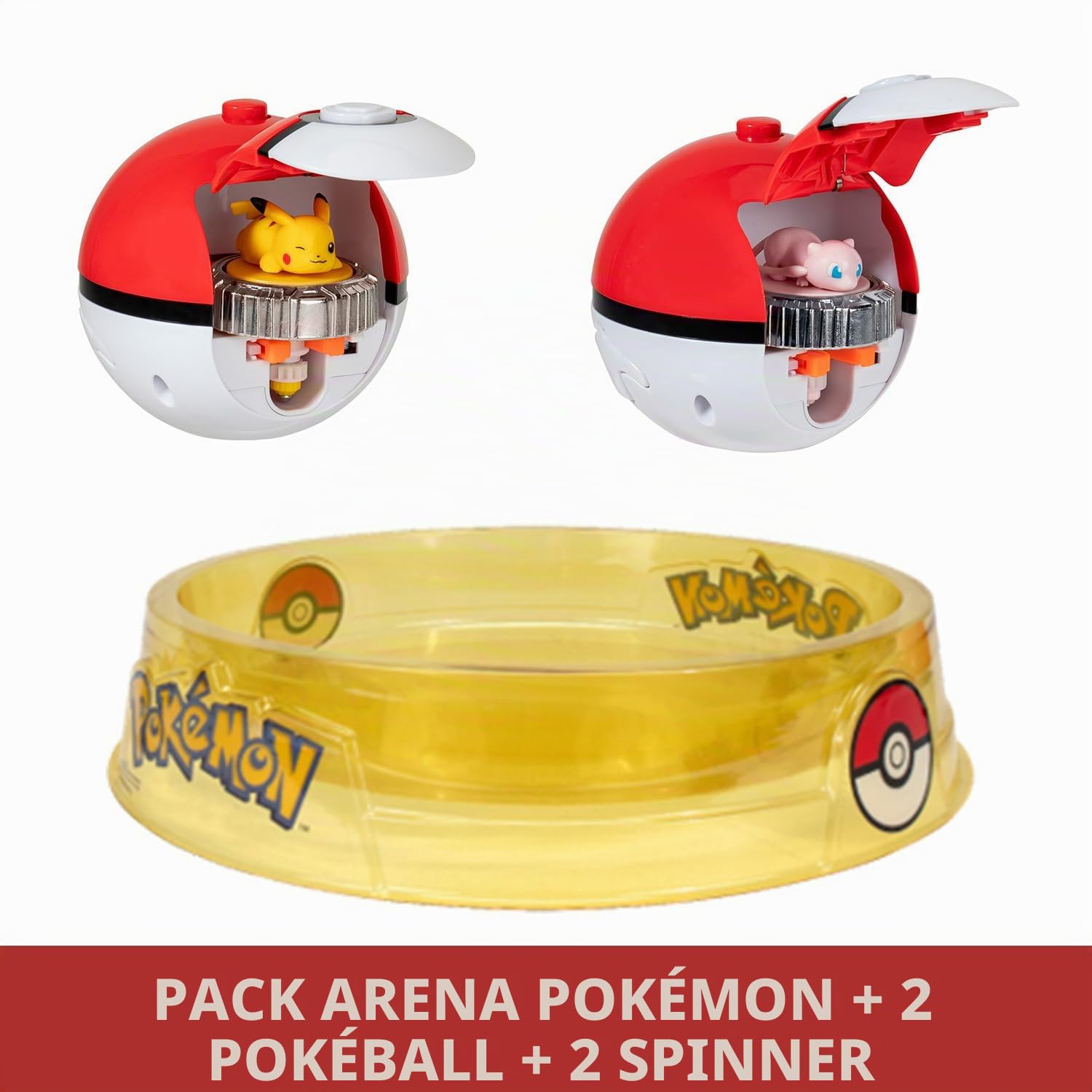 Arene Pokémon et 2 Toupies - BANDAI - JW4403 - Pikachu vs Mewtwo