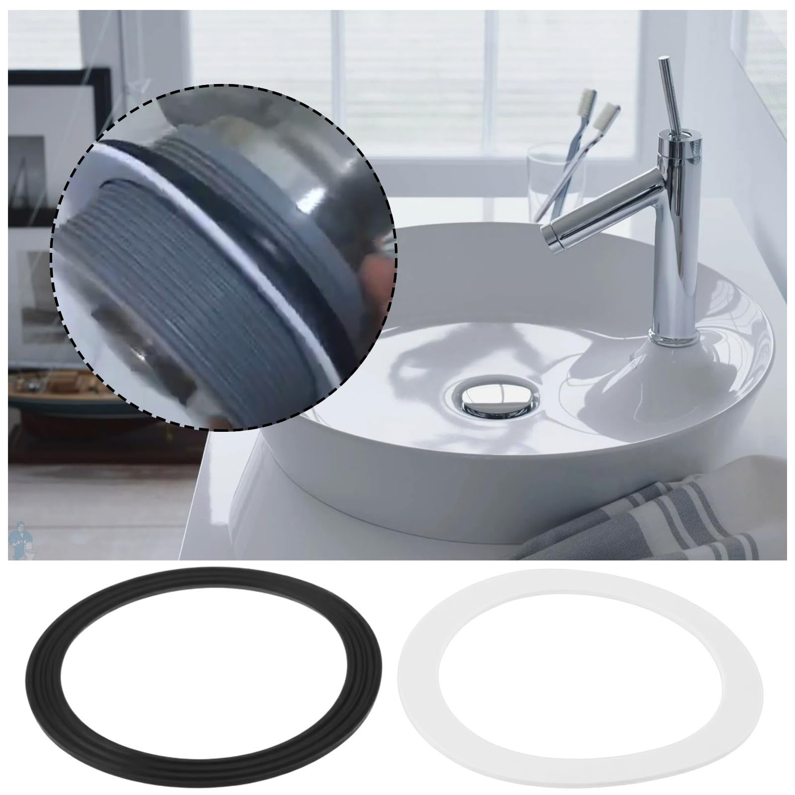 eMagTech 4 works of O-Ring Replacement Seals for 110mm Sink Drainers Sink O-Ring Seal - Image 2